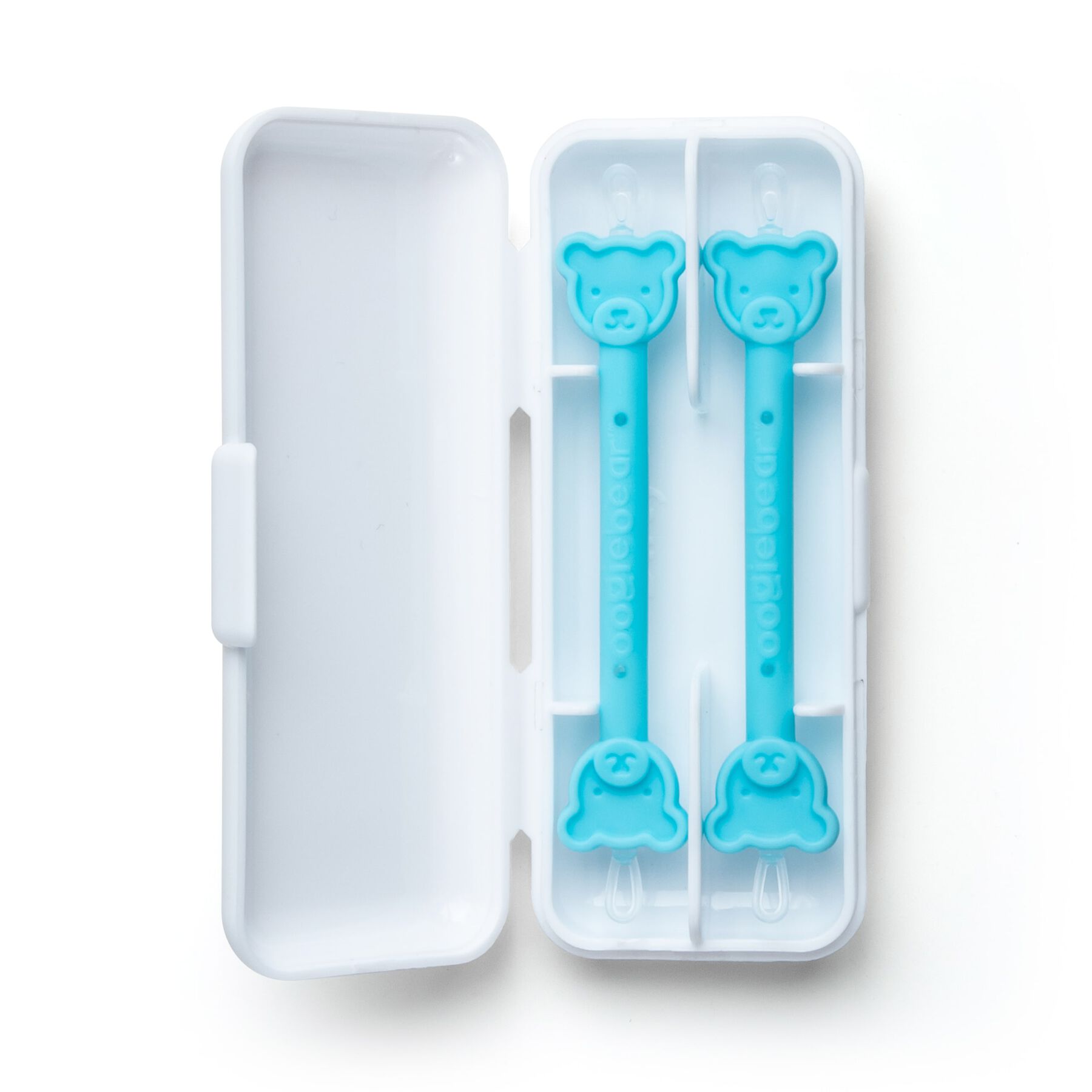 Oogiebear Baby Booger Picker with Case, 2Pack, Blue/Blue